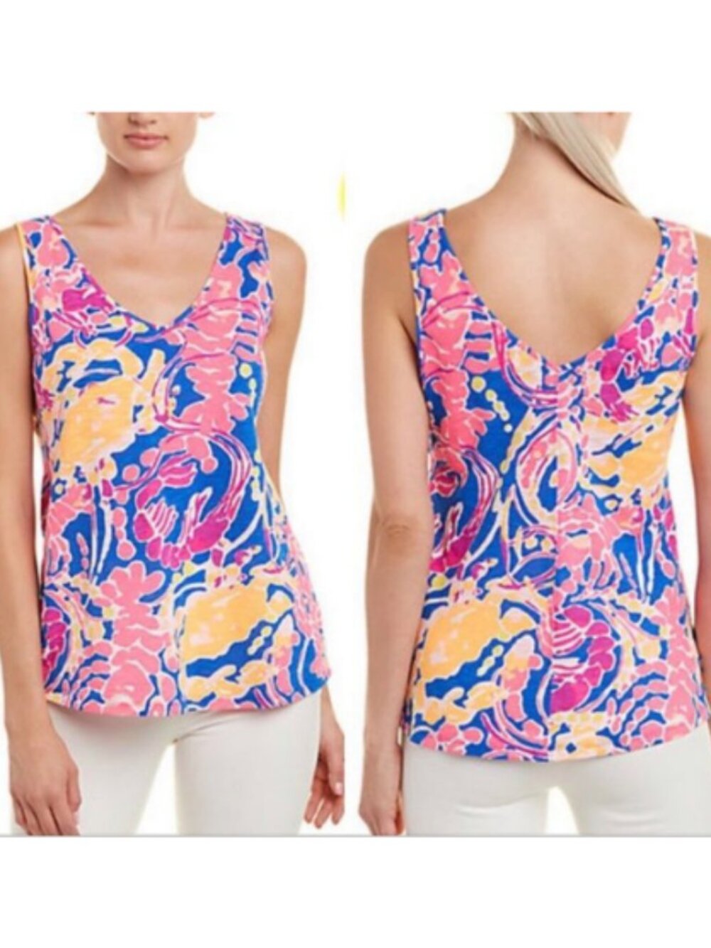 Lilly Pulitzer Gigi "Catch And Release" Pattern Multicolor Women's Size Medium